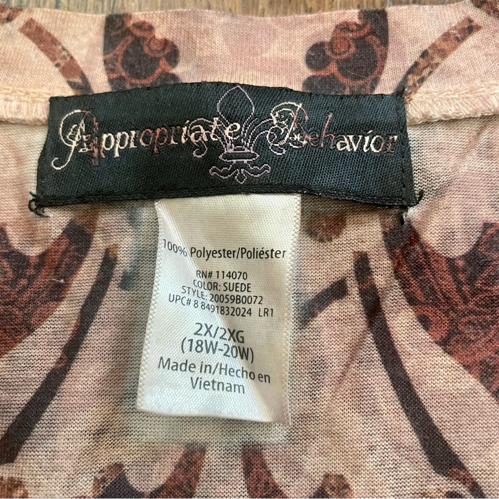 APPROPRIATE BEHAVIOR boho plus size 2X top (18W-20W) - Picture 8 of 8